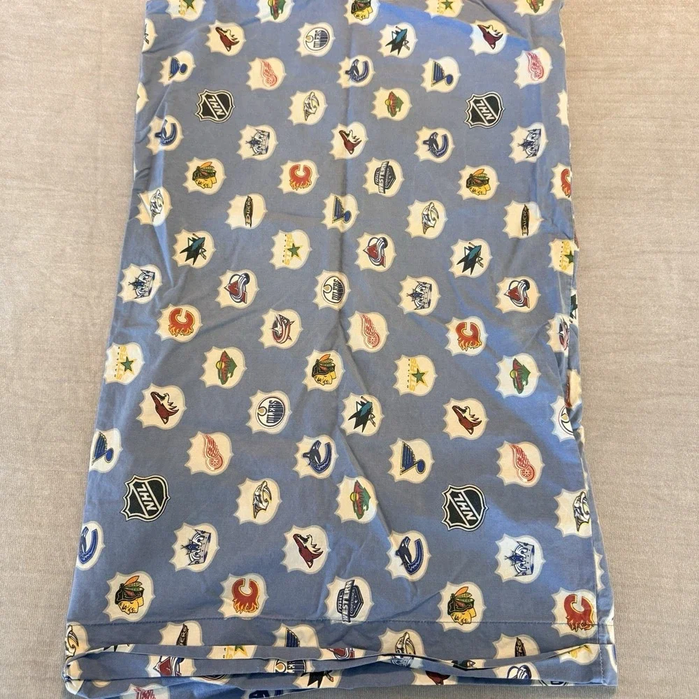 Vintage NHL Hockey Team Logo Pair Of Pillowcases Blue All Over Print